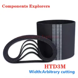 HTD3M Timing Belt 6-30mm Width C=117 120 126 129 135 138 141 144 147 150mm Length Closed-loop Synchronous Rubber HTD 3M Belts