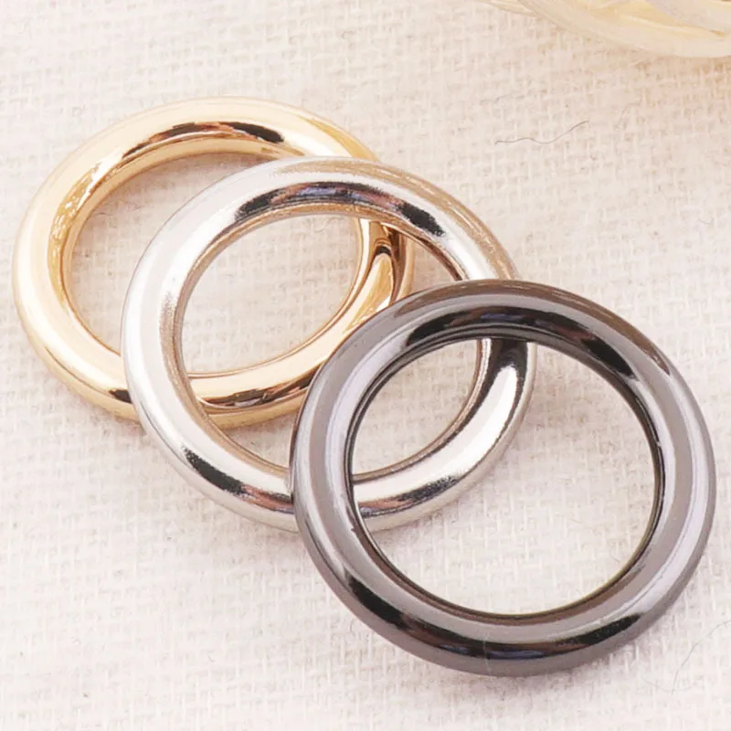 20 pcs 15mm Metal o rings Gold Gunmetal Silver choker bags hardware Purse Ring Bag leather craft jewelry handbag supplies