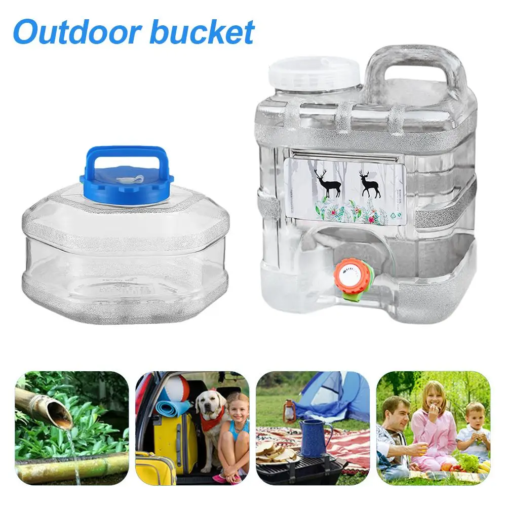 Car Water Bucket 6L/10L Portable Outdoor Camping Car Water Carrier Bucket Canister Storage Container With Water Tap