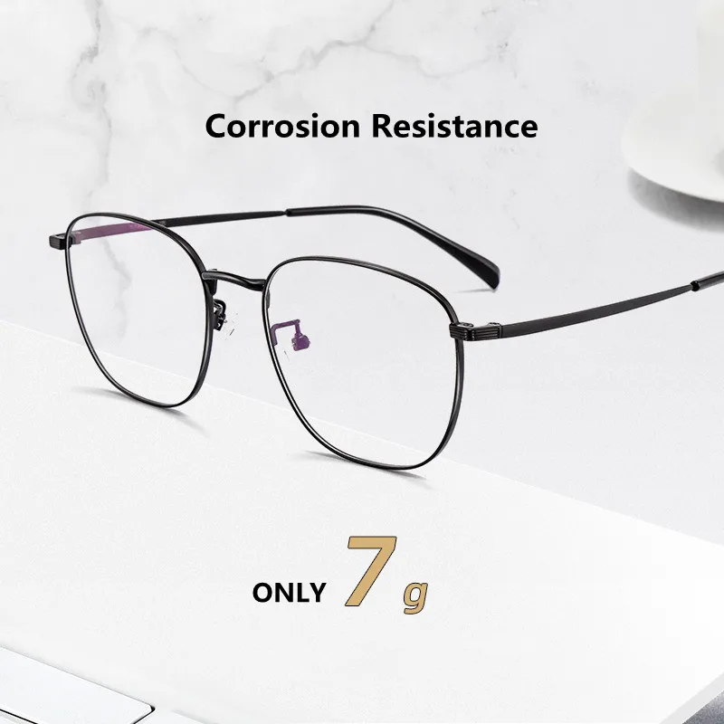 Titanium Alloy Square Prescription Eyeglasses Frame Men Korean Brand Design Optical Glasses Women Round Fashion Myopia Eyewear