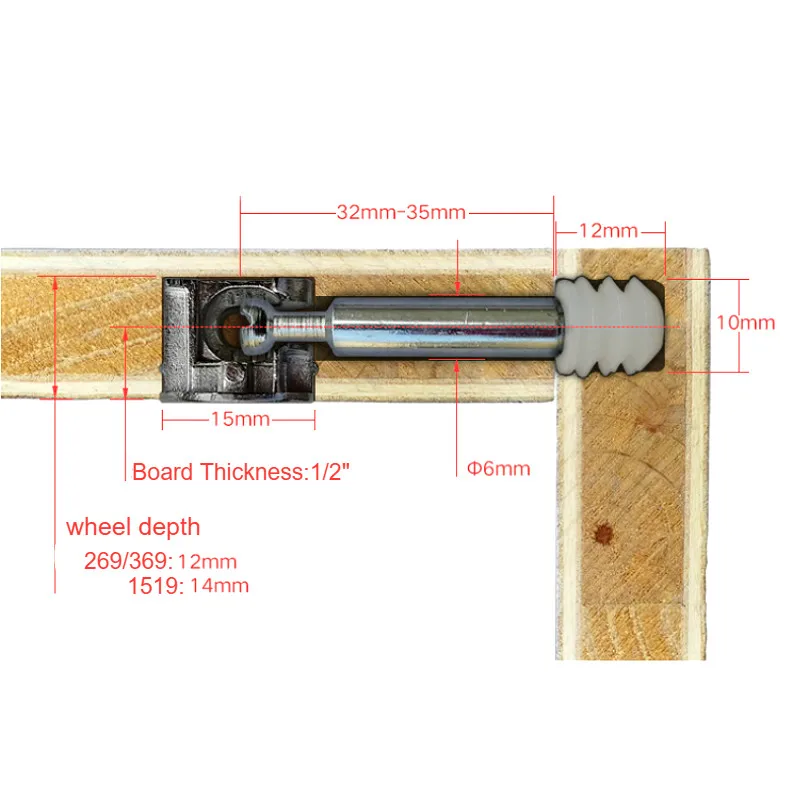 100pcs Wood Dowel Pins and 20pc Wheel Nut Connector Fixer Screw for Wood Splicing Fastenning Furniture Connection