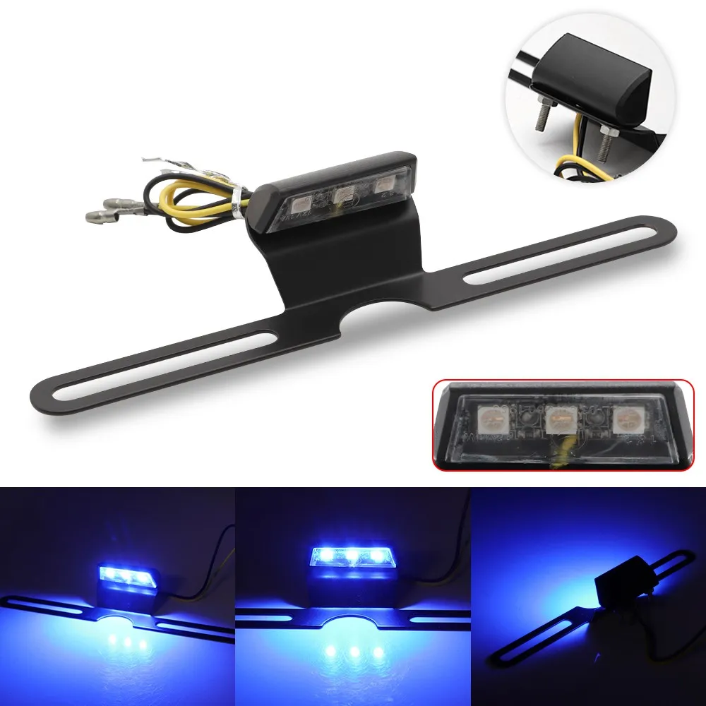 

Universal License Plate LED Light For YAMAHA KAWASAKI SUZUKI HONDA Motorcycle Accessories CNC Licence Number Plate Lamp Bracket