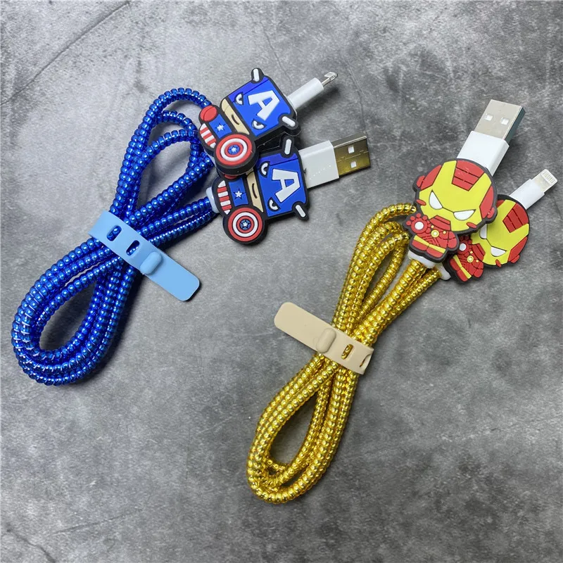 Disney Cable Winder Set Cartoon Charger USB Cable Protector For Apple IPhone For Samsung Xiaomi Huawei Cable Protect Decoration