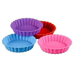 1pc Flower Shape Non-stick Egg Tart Mould Silicone Mini Tart Pans Cupcake Reusable Egg Tart Tartlet Baking Mold Muffin Cup