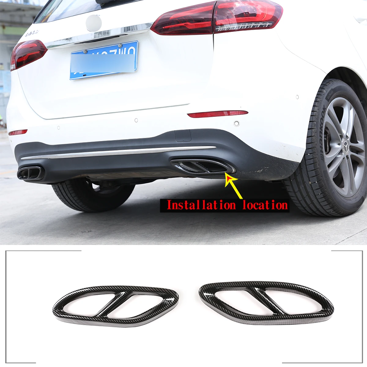 For Mercedes-Benz GLC ABCE class W205 W213 W176 W177 W246 W247 tail throat exhaust pipe decorative frame auto parts