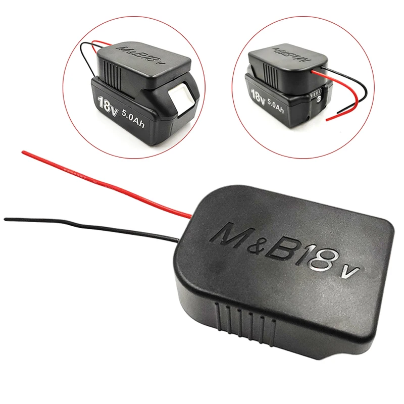 Battery Adapters For Makita & Bosch 18V battery Power Connector Adapter Dock Holder With 14 Awg Wires Connectors Power Black