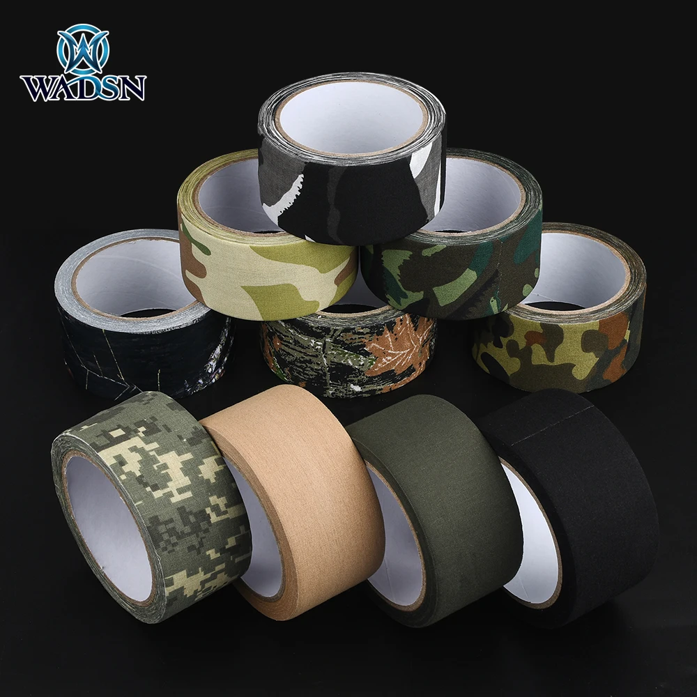 WADSN 5cm x 10m Tactical Camouflage Disguise Tape Hunting Rifle M4 AR15 Riflescope Stealth Camo Tape Waterproof Gun Accessories