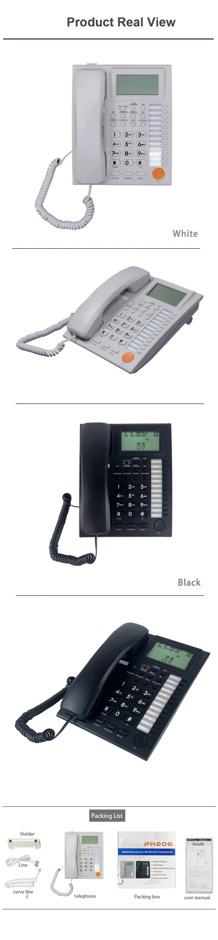 Operator Caller IDphone PH206 for ordinary office / store / bank /school / hotel