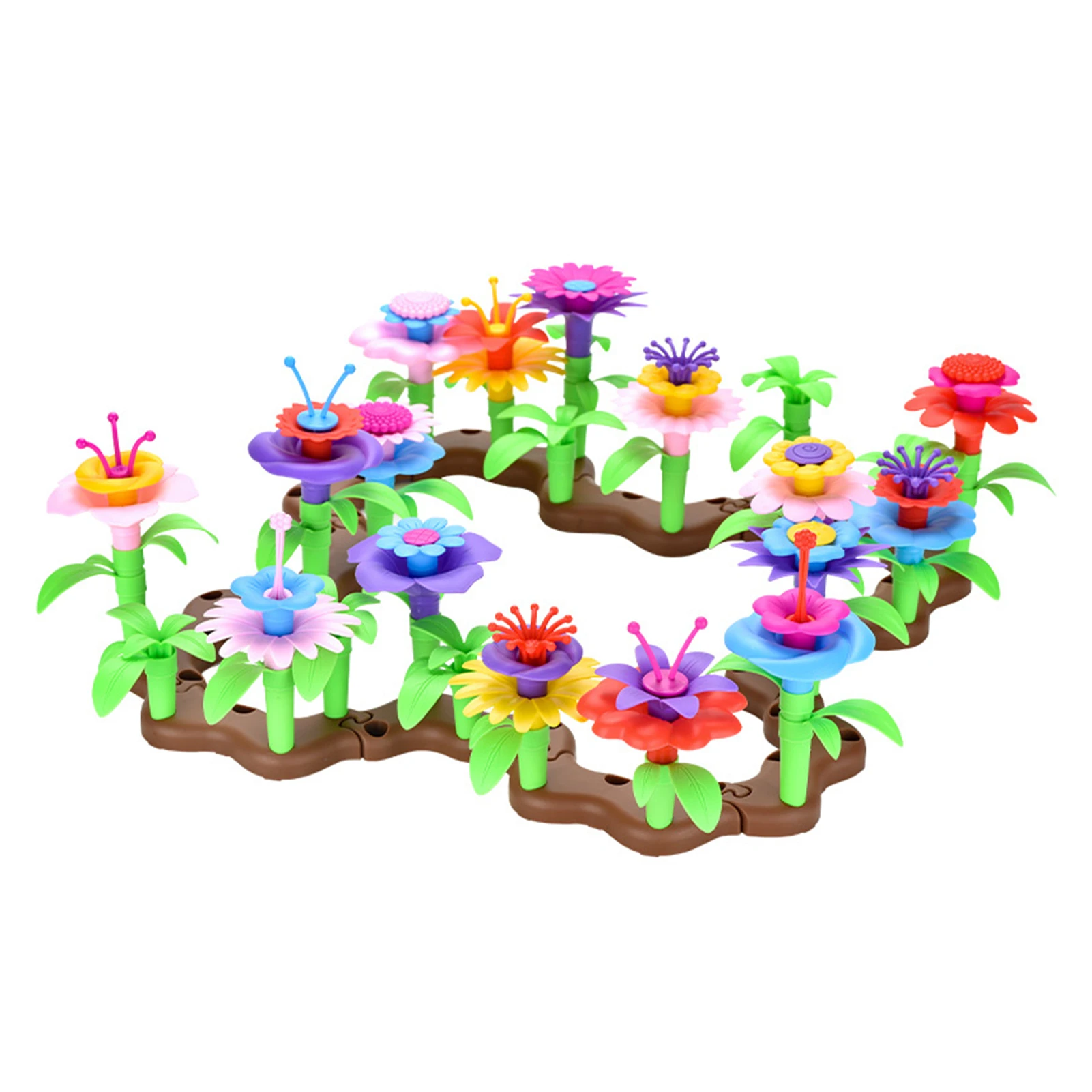 104 pçs/set jardim brinquedos de construção flor brinquedo puzzle atividade educacional conjunto de brinquedos para crianças