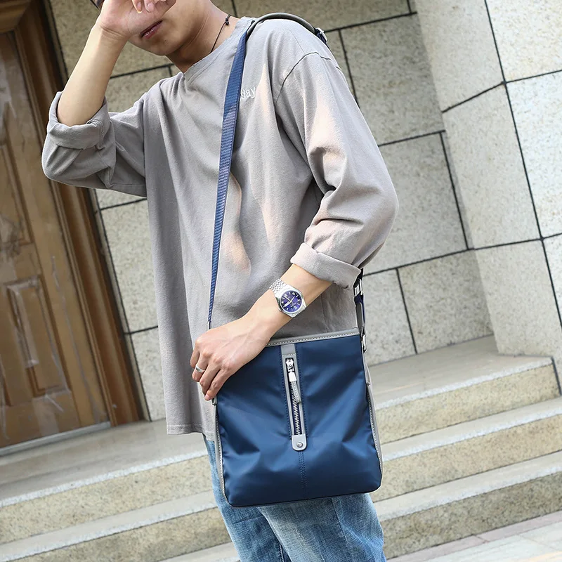 Fashion Casual Men\'s Bag Waterproof Oxford Cloth Shoulder Messenger Bag All-match Fabric Cross Bag Mens Trendy Small Backpack