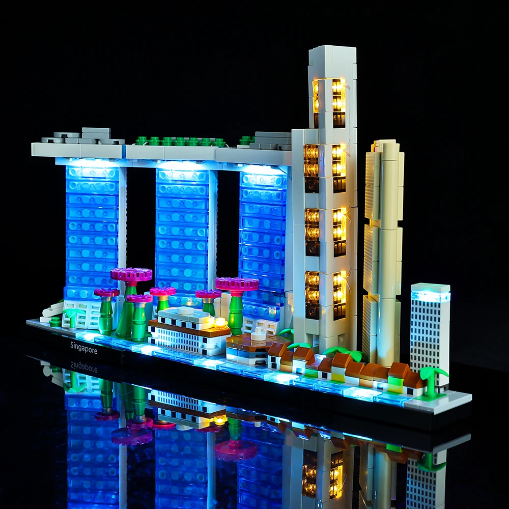 LED Light Kit For Creative 21057 Architecture Skyline Yet Singapore City Center Building Model DIY Toys Set Not Building Blocks