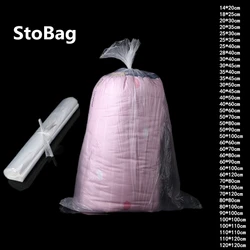 StoBag 100pcs PE Frosted Dust Fan Clothing Covers Plush Toy Packing Bags Moisture Water Proof Plastic Paper Box Inner Flat Bags