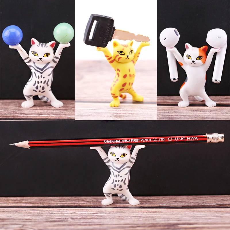 Cartoon Cat Pen Holder Black Cat Carrying Coffin Bracket Decoration Figurine Hand-made Home Decor Easter Dolls Decoration Crafts