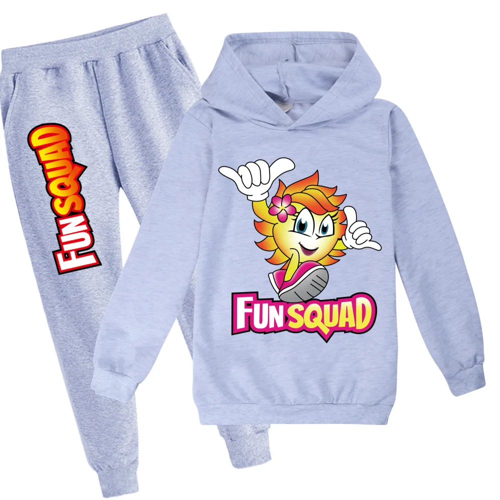 

Spring Autumn Fun Squad Children's Sweater Cartoon Boys Long Sleeve Hoodies Pants Set Teens Boy Tshirt+pants Set kids Clothes