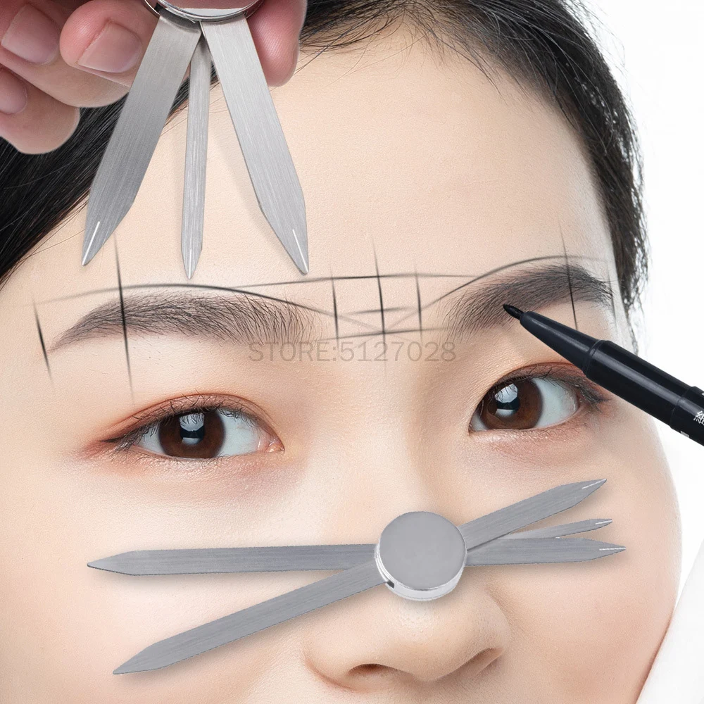 Microblading الحاجب حاكم البوصلة الحاجب Stencil تجميل دائم المحمولة ماكياج الوشم رسم الخرائط لوازم للحواجب على شكل