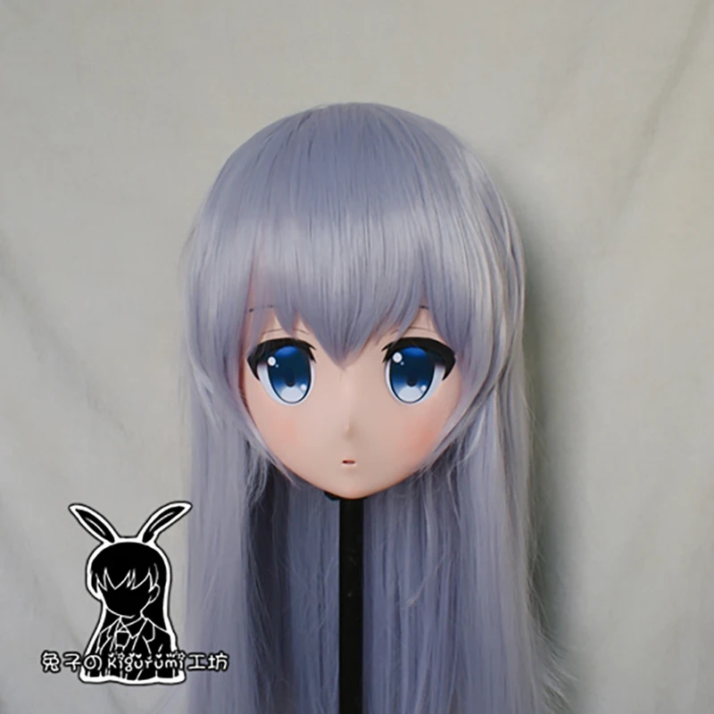 (RB656)Quality Handmade Female/Girl Resin 3/4 Head Japanese Anime Cartoon Character Cosplay Kafuu Chino Kigurumi Mask