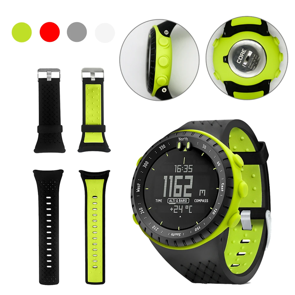 2in1 TPU Case Cover + Silicone Watchband For Suunto Core Smart Watch Strap For Suunto Strap Core Bracelet Band For Sunto Core