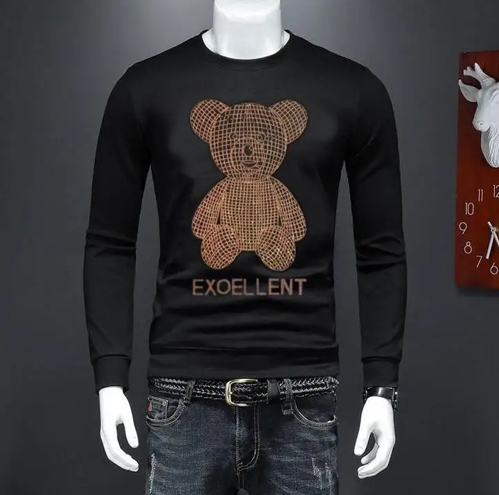 

Men's sweatershirts Spring Autumn Winter Warm sweatershirt Rhinestone Male Clothing Casual hoodies