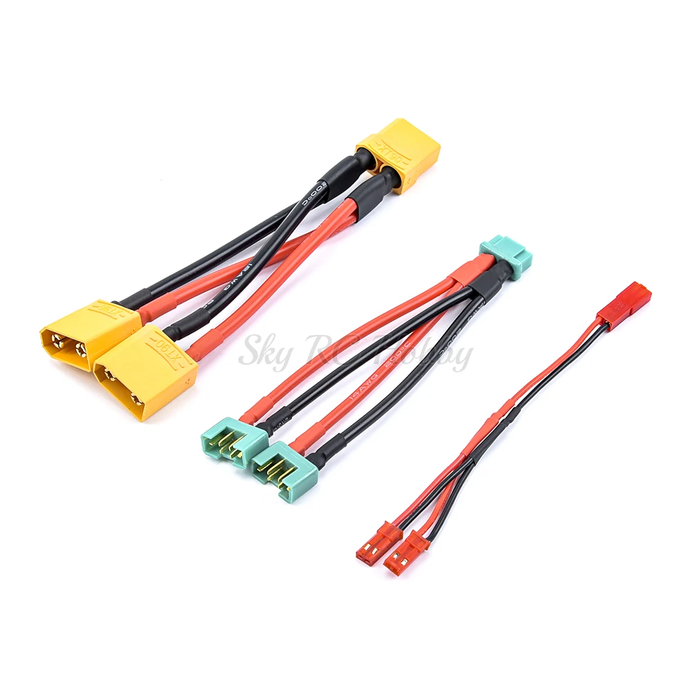 XT90 XT90S MPX TRX JST 수-암 직렬 병렬 배터리 어댑터 커넥터, 12AWG / 14AWG RC 연결 케이블 포함, 1 개