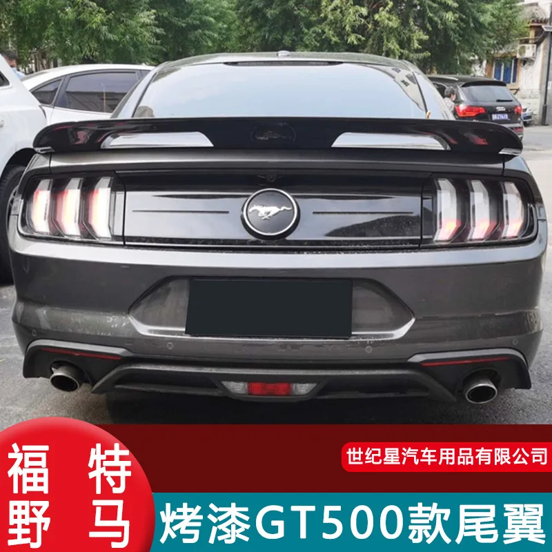 For Ford mustang gt500 2015-2019 high quality ABS Plastic Unpainted Color Rear Spoiler Wing Trunk Lid Cover Car Styling