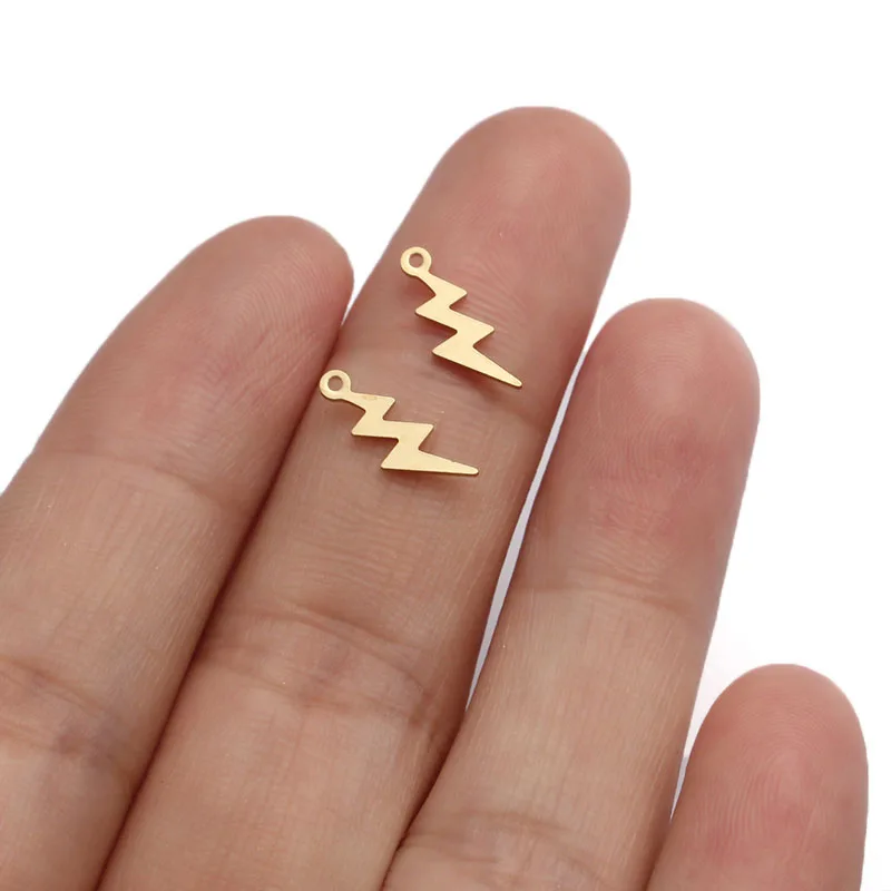 1pack Raw Brass Mini Charms Flash Lightning Charm Pendant For DIY Jewelry Making Finding Necklace Bracelet Pendant Accessories