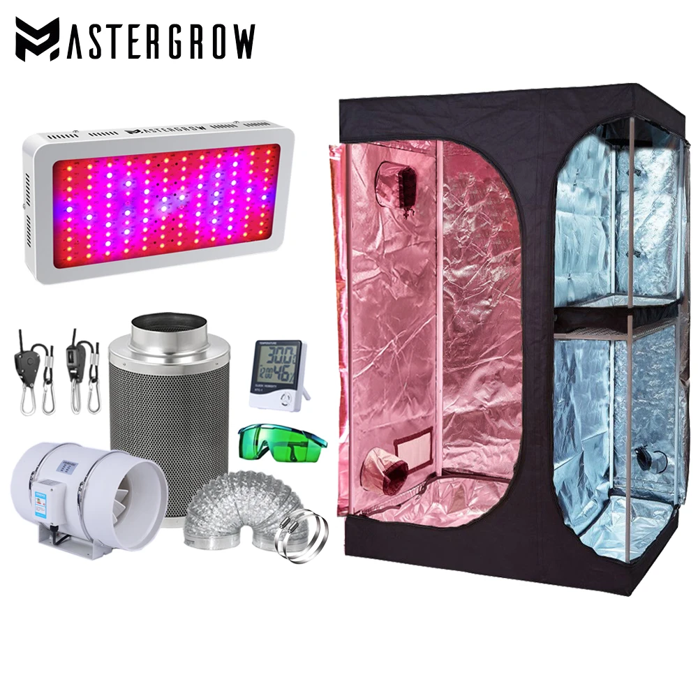 Indoor Plant 2-in-1 Grow Tent Kit 300-2000W LED Plant Grow Light + Grow Box Hydroponic Plant System + 4