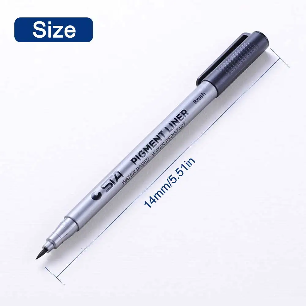 Umitive 1pcs Pigment Liner Micron Ink Marker Pen 0.05 0.1 0.2 0.3 0.4 0.5 0.6 0.8mm Different Tip Black For Drafting Manga Pens