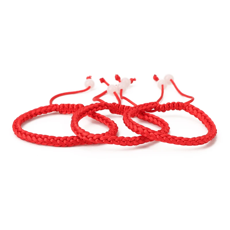 10pcs Red Woven Thread Rope Lucky Bracelet Women Men Charms Bracelet For Lovers' Best Gift Friendship Bangles Adjustable Jewelry