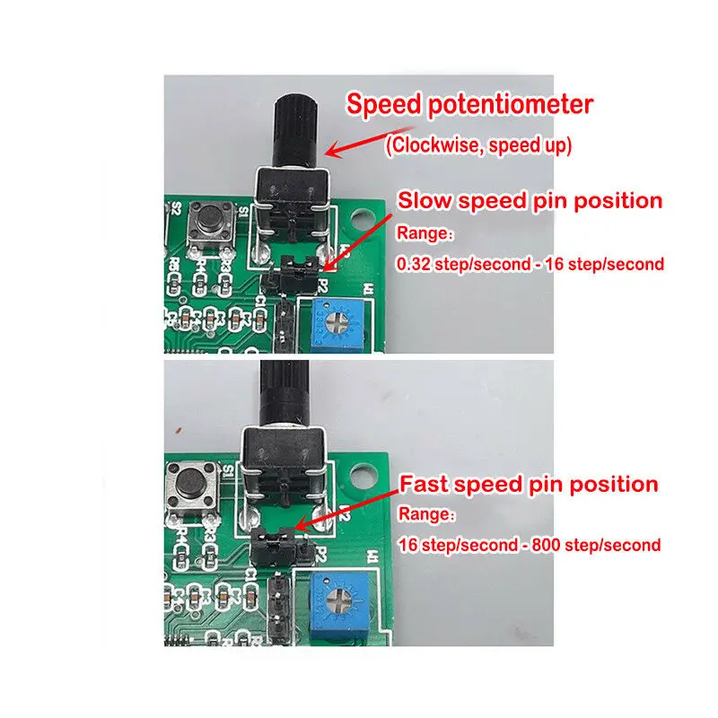 Speed Controller Module Micro Step Stepper Motor Drive Board Switch 2-phase 4-wire 4-phase 5-wire Deceleration Multi-function