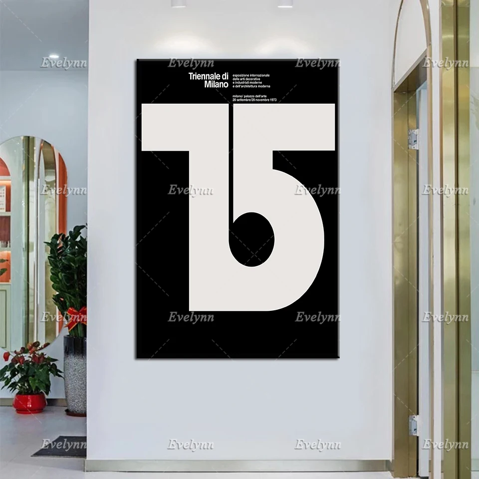 Exhibition Poster Triennale Di Milano International Exhibition 1973 By Giulio Confalonieri Modern Home Decor Prints Wall Canvas