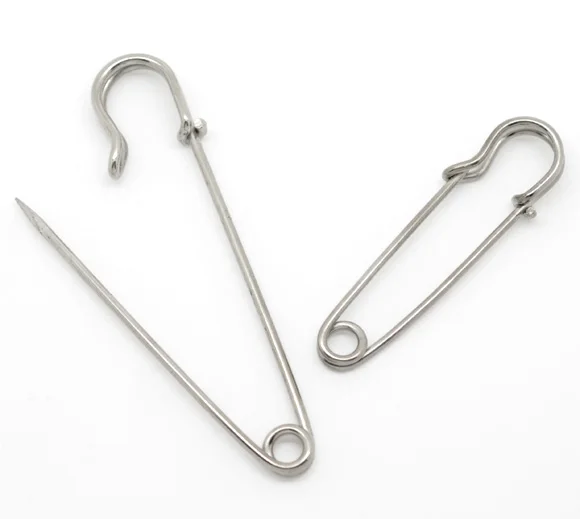 1Pack Silver color  Metal Safety Pins Stitch Holders Brooch Craft Findings DIY Sewing Tools Jewelry  Apparel Accessories