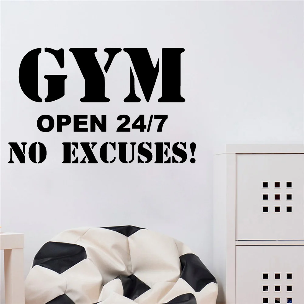 

Hot Sale Gym Decal Frase Wall Stickers For Gym Fitness Room Motivation Wall Art Decals Sticker Vinyl Mural pegatina Pared gym