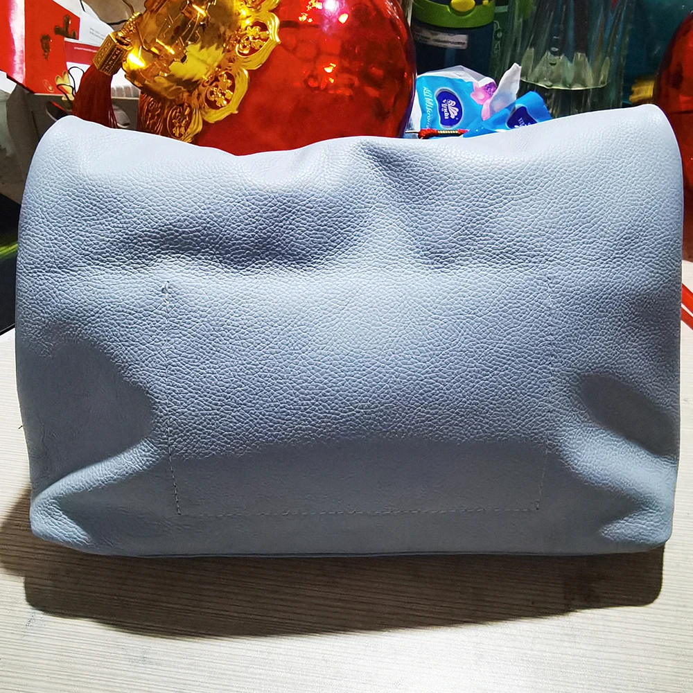 100% Echtes Leder Kuhhaut-Handtasche Hochwertige Leder-Damenhandtasche Faltbare Designer-Handtasche mit Einfachem Magnetgriff – Detail 19