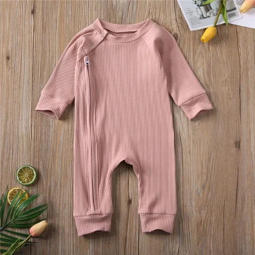 Cathery Newborn Baby Boys Girls Long Sleeve Rompers Knit Solid Jumpsuits Pajamas Footless Sleeper Coveralls Toddler Clothes Sets