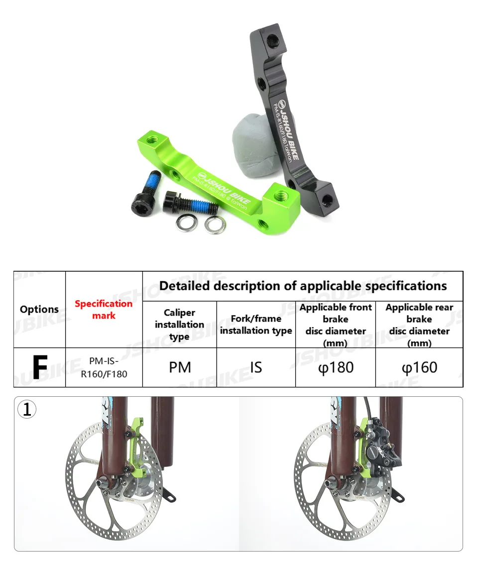 JSHOU BIKE Scheibenbremsenadapter MTB-Teile PM/IS-Konverter A auf B Scheibenbremshalterung für 140 160 180 203 mm Rotor Fahrradzubehör – Detail 13