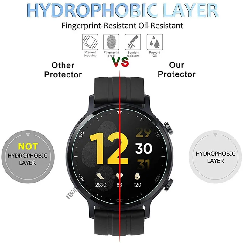 Película de vidro temperado para redmi, película protetora completa transparente para relógio inteligente redmi realme s, acessórios de película protetora para smartwatch