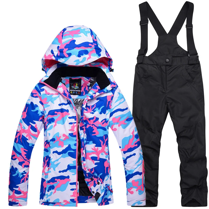 Outdoor Winter Children Thermal Ski Suit Boys Girls Ski Jacket Pants Set Windproof Snowboarding Snow Jackets Kids Skiing Suits