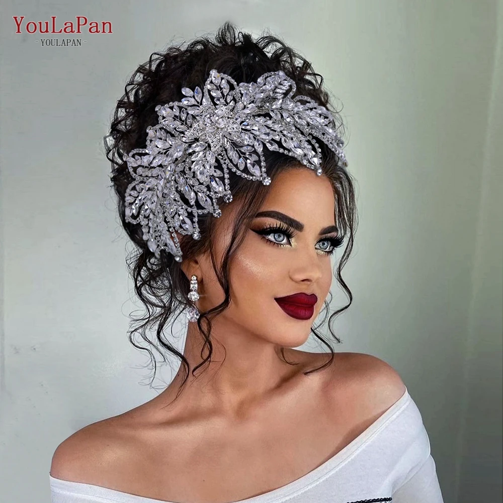 YouLaPan HP413 Crystal diadem dla panny młodej korona ślubne akcesoria do włosów dla nowożeńców nakrycia głowy Handmade Rhinestone pałąk kobiety chluba