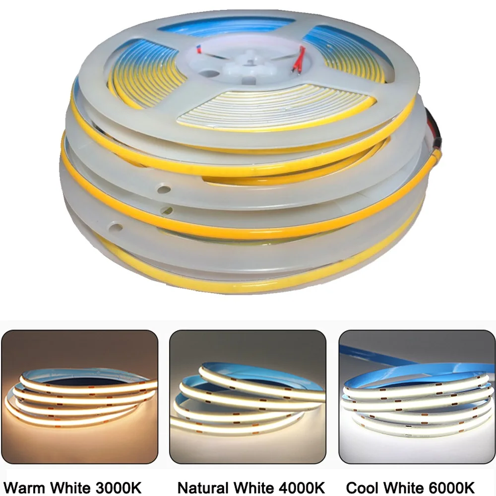 DIY LED U-Home High CRI Ra 90+ DC12V DC24V 8mm 480leds/M Flexible COB LED Streifen Licht Linear Ultra Helle Warme Natur Reines Weiß – Detail 10