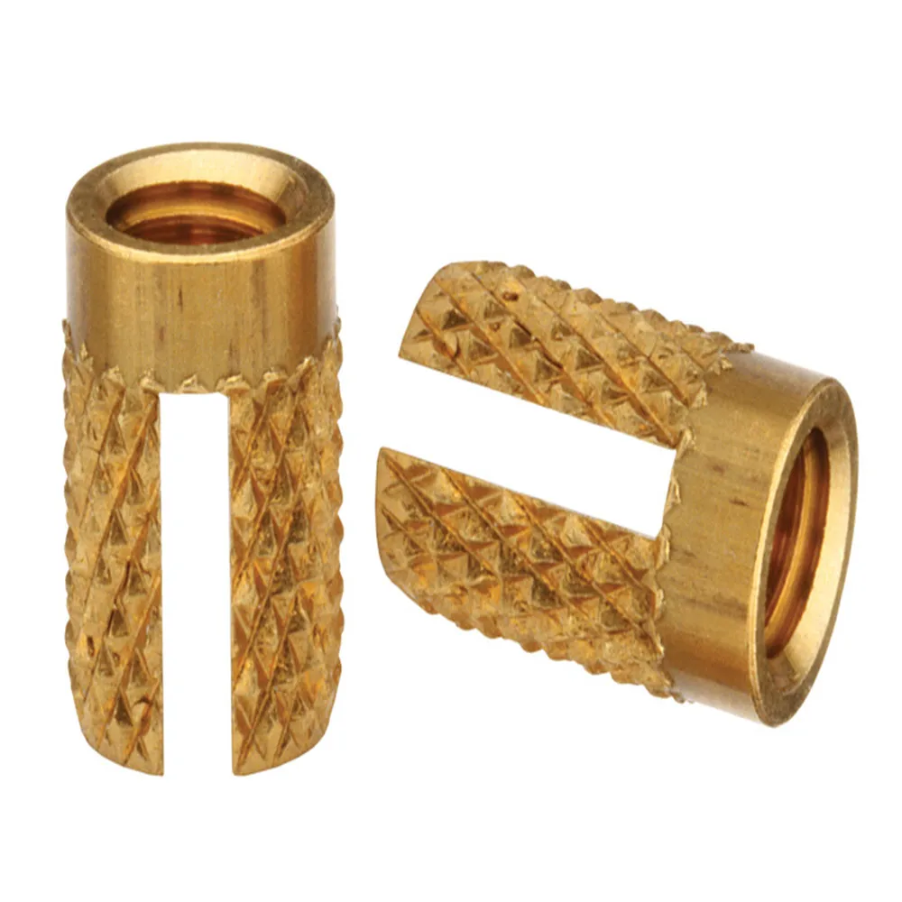 PPB-M3/M4/M5/M6 Brass Insert Insertos Knurling Press-in Threaded Inserts Knukles Thru-Threaded Plain Knurled Nuts Inserti PC