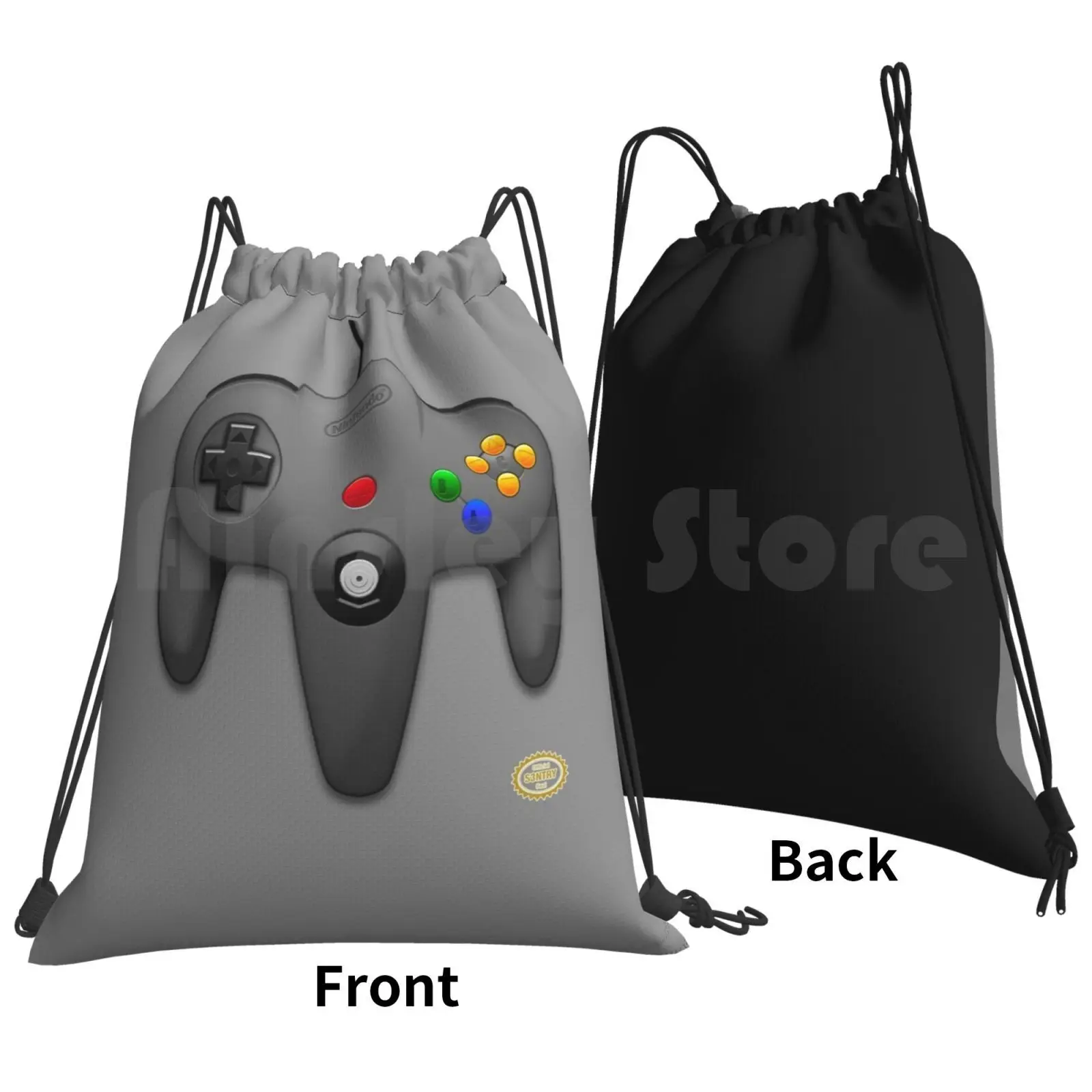 64 Backpack Drawstring Bags Gym Bag Waterproof 64 Controller Game Video Video Game N64 Nastolgia Nerd