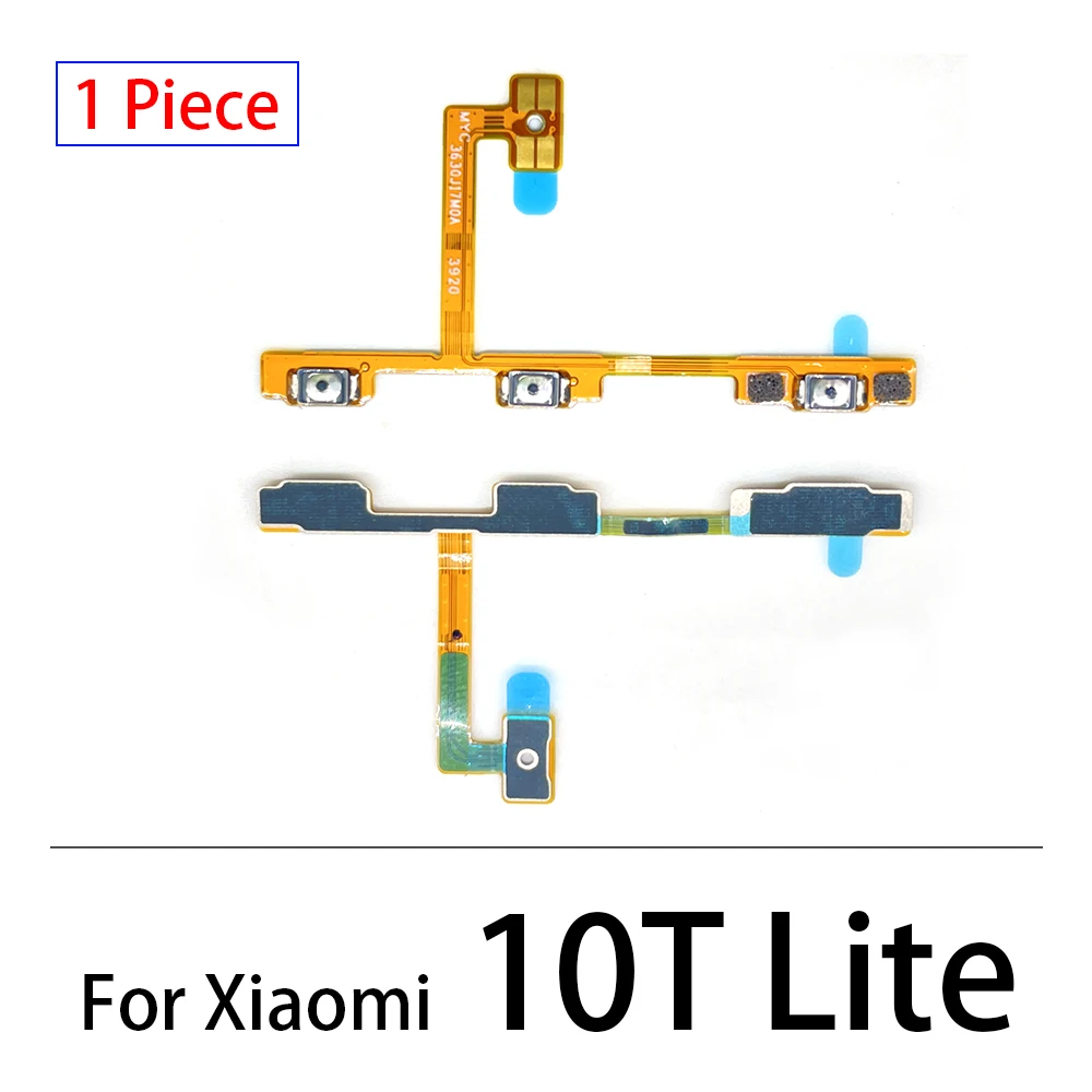 20Pcs, Power On Off Volume Side Button Key Flex Cable For Xiaomi Poco X3 F1 M3 / Mi 8 9 Se Lite 10 9T 10T 11 Note 10 Pro Lite