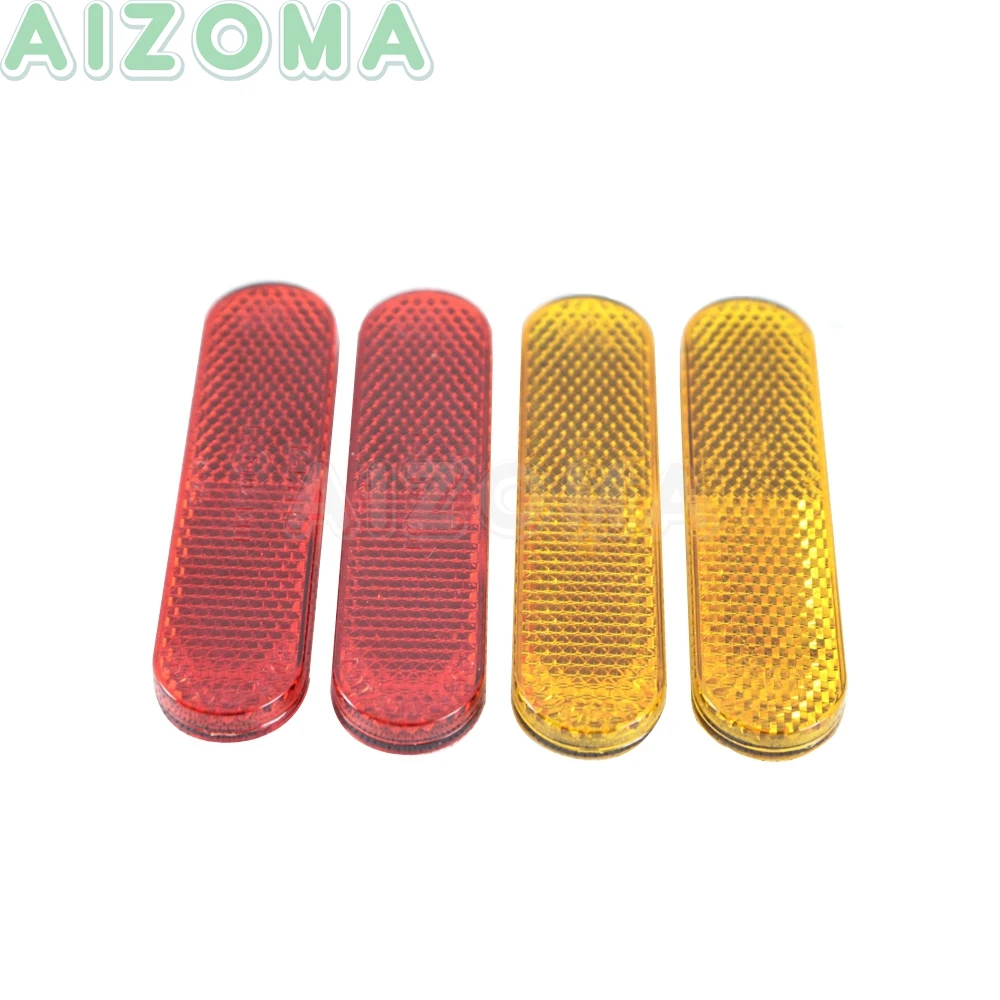 

Plastic Safety Sign Reflector Reflective Stickers Red Yellow Universal For Motorcycles ATV Dirt Bikes Car Trailers Motor Parts