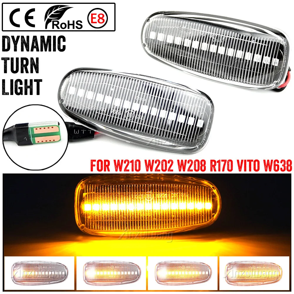 

1 Set For Mercedes-BENZ E-Class W210 C-Class W202 W208 Led Dynamic Side Marker Turn Signal Light Sequential Blinker Light