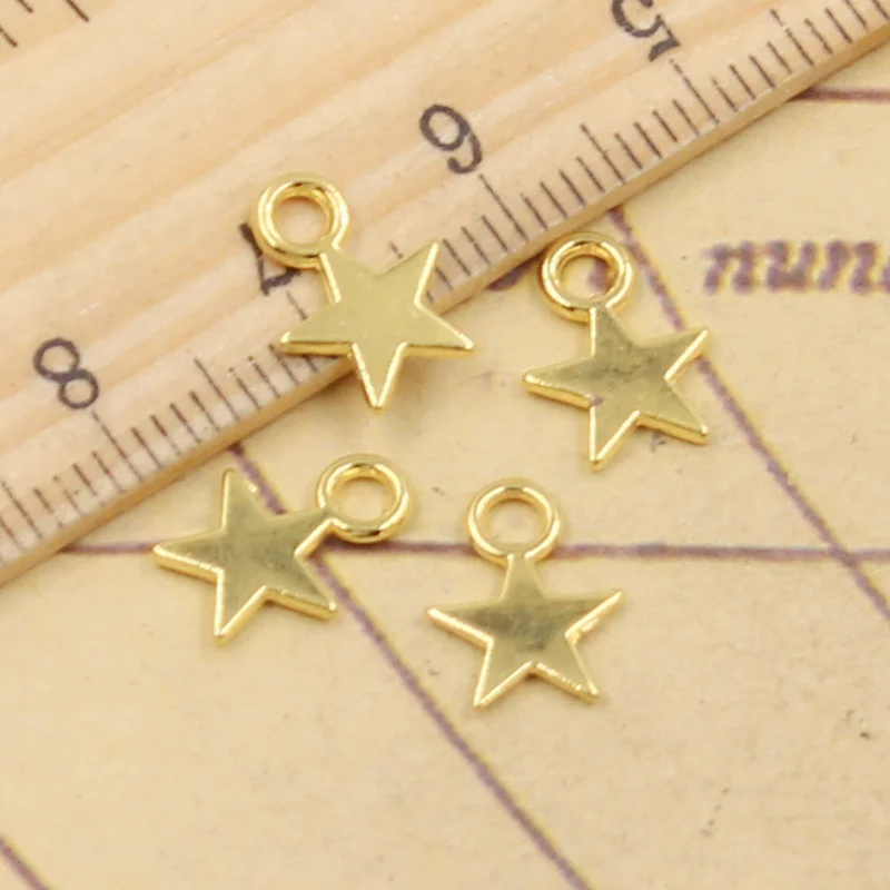 30pcs Charms Star 11x8mm Tibetan Silver Color Pendants Antique Jewelry Making DIY Handmade Craft