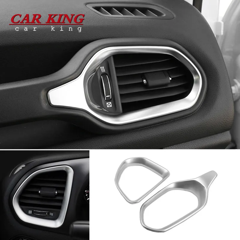 

For Jeep Renegade 2015 2016-2019 ABS Matte Car left and right air outlet Decoration cover trim Interior Car Styling Accessories