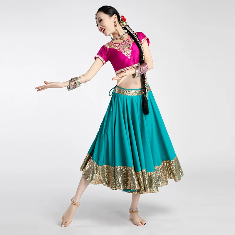 Belly Dance Skirt Indian Classical Dance Stage Performance Clothes Oriental  Dancing Practice Clothing Women Adult/Kids DQL6079 - AliExpress 200000532