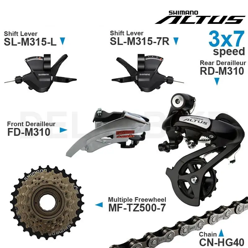 SHIMANO ALTUS ACERA 3x7 Speed Groupset include M315 Shifters M310 M360 Front/Rear  Derailleur MF-TZ500 Cassette Sprocket Chain