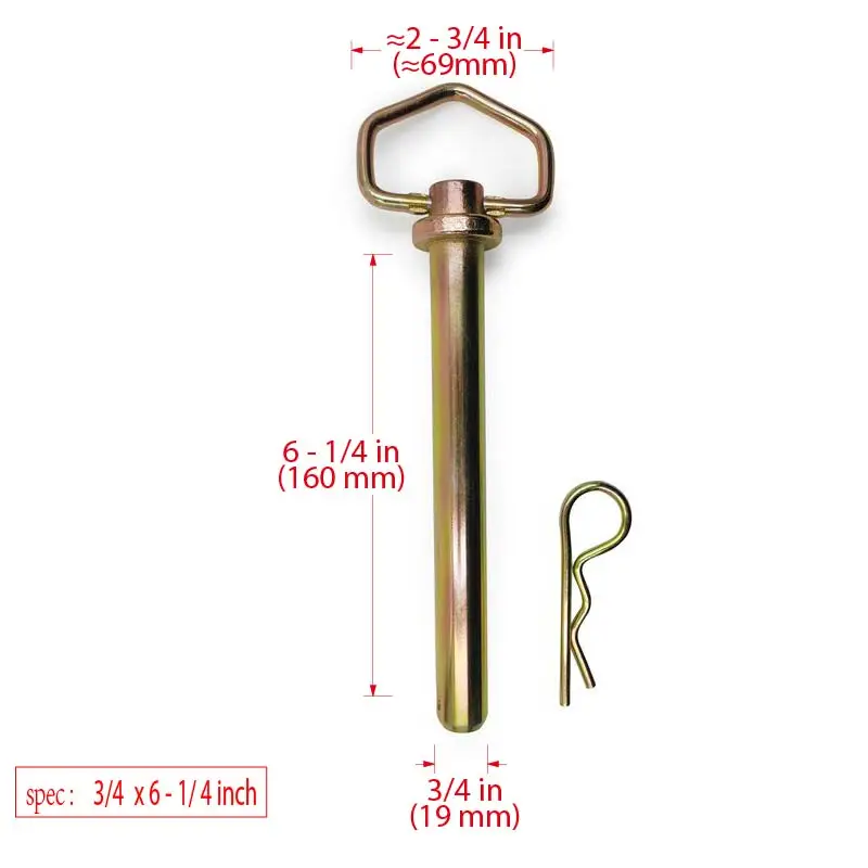 Anhängerkupplungsstift/Clip-Zubehör für Traktoren, Anhängerkupplungsstift mit Drehgriff, Heftungsstift mit Clip-Zubehör für Traktoren – Detail 2