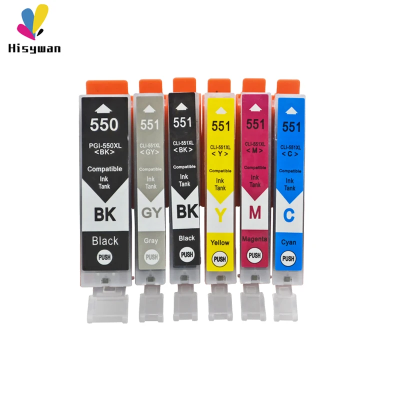 PGI550 Ink cartridge For Canon PGI 550 CLI 551 printer PIXMA IP7250 MG5450 MX925 MG5550 MG6450 MG5650 MG6650 IX6850 MX725 MX925